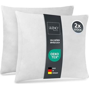 LILENO HOME Set van 2 kussen vulling 30x30 cm - Binnenkussen wasbaar op 40°C geschikt voor mensen met allergieën - Polyester kussen voor bank, sofa, cocktail, en hoofdkussen