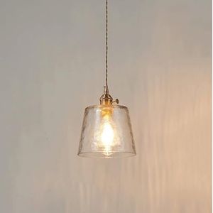 LANGDU Nordic kleine kroonluchter waterpatroon glazen kap hanglamp E27 hanglamp messing afwerking hanglamp for keukeneiland studeerkamer woonkamer bar