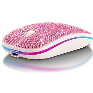 Kalttoy Oplaadbare 2.4GHz Bluetooth-compatibele draadloze muis met Crystal Diamond