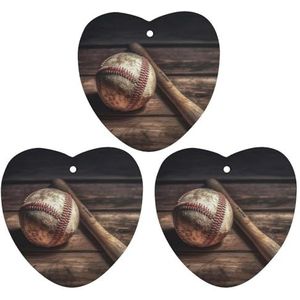 Auto Luchtverfrissers 3 Stks Opknoping Luchtverfrisser Geur Geurkaarten Honkbal Op Houten Auto Aromatherapie Tabletten Achteruitkijkspiegel Hanger Auto Verfrisser voor Garderobe Badkamer Liefde vorm