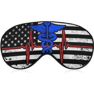 Verpleegster Amerikaanse vlag slaapmasker lichtgewicht oogmasker om te slapen met verstelbare riem voor mannen vrouwen