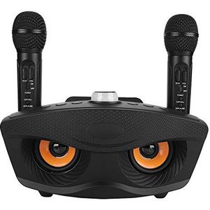 Karaoke Machine, Bluetooth Home Audio, draagbare luidspreker met twee microfoons, Aux/geheugenkaart/USB-flashdrive(Zwart)