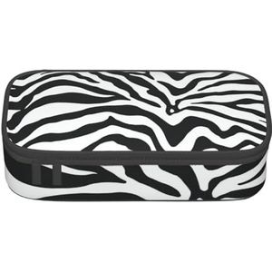 CMJSGG Zwart Wit Zebra Patroon, Etui, Potlood Pouch Grote Capaciteit Potlood Pen Case Cosmetische Tas, zoals afgebeeld, Eén maat, Tas Organizer