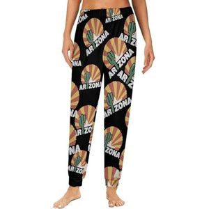 Arizona Cactus Vlag Dames Pyjama Lounge Broek Elastische Tailleband Nachtkleding Bodems Print