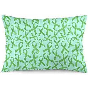 Lymfoom Kreeft Groen Lint Kussensloop Zachte Bedrukte Kussensloop Kussenhoes Kussenbeschermer voor Bank Bed Hotel Decor 30 x 50 cm