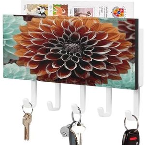 NHYDSPQ Wandgemonteerde sleutelhouder,Dahlia bloem print sleutelhanger,wandgemonteerde sleutelrekken,mail Organizer wandmontage opknoping sleutelrek