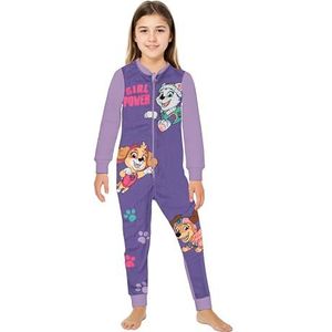 Paw Patrol jumpsuit voor meisjes, overall kinderpyjama, lange mouwen, paars, lila, 98-104