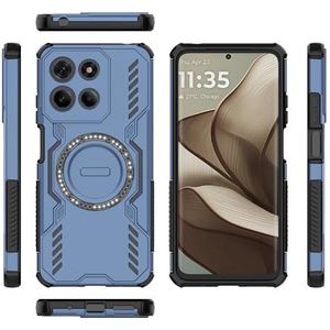 Compatibel met Motorola Moto G15 4G (buitenlandse versie) Robuuste behuizing, schokbestendig, harde, dunne, stevige, draadloze oplaadcase(Blu)