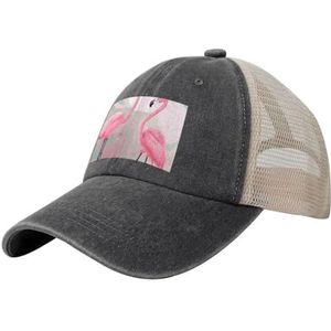 MYGANN Love Flamingo Unisex Verstelbare Hoed Mesh Cap voor Outdoor Sport Reizen Schoenen & Hoeden Accessoireszwart, Zwart, Eén Maat