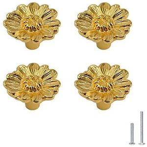 MOROBOR Zinklegering Little Daisy knoppen bloemvorm kast knoppen voor kast lade kast dressoir trekt handvat enkel gat hardware handvat 4 stuks