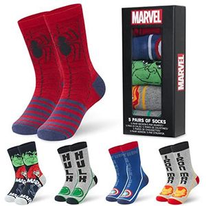 Marvel Heren sokken zacht ademend Avengers 5 Pack kuitlengte crew geschenken voor mannen (Veelkleurig, 40-45 EU)