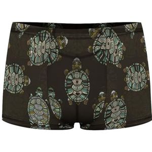 Turtles Tribal Styled Tortoises Heren Boxer Slips Sexy Shorts Mesh Boxers Ondergoed Ademend Onderbroek Thong