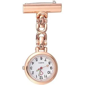 Yojack Gepersonaliseerd zakhorloge kleurrijk horloge decor verpleegster fob clip op broche horloge opknoping zakhorloge gegraveerd horloge (kleur: roze)