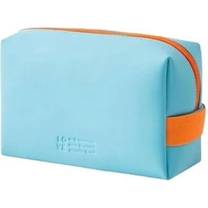 Make-up Tas Lederen Reizen Cosmetische Tas Draagbare Vrouwen/Man Make-up Case Waterdichte Multifunctionele Toilettas Organizer Opslag, Blauw, Eén maat
