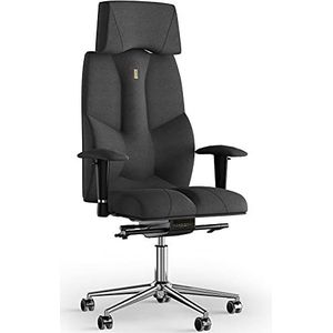KULIK SYSTEM Ergonomische Bureaustoel - Comfortabele en Verstelbare Stoel met Rug Lendensteun en Wervelkolom Ondersteuningssysteem | Gepatenteerd Ontwerp| ""BUSINESS"" Azure - Zwart
