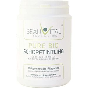 Pure Bio Pure Bio Pure Intuur 100g Coprinus Comatus Vitalpaddenpoeder uit de EU biologische landbouw, veganistisch, zonder kunstmatige additieven