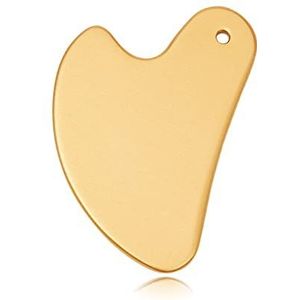 Gouache Massage Gua Sha Tool Face Lift Anti-Aging Huid Aanscherping Koeling Metalen Contour Verminder Wallen 1 Stks (Kleur: Goud)