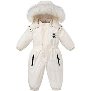 Sneeuwpak voor babymeisjes, rompertje voor kinderen, waterdicht, romper, ski-jack, pak jongens, fleece mantel, winddicht, bovenkleding, wit, 18-24 maanden