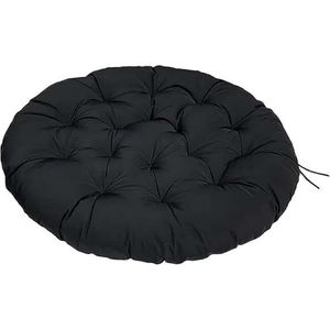 Kussens Papasan Stoelkussen Rond, Dik Stoelkussen Pad for Buiten Ei Stoel Tuinkussen Zitkussen Schotelstoel Rotan Draaistoel Schommelstoel Hangstoel Binnen En Buiten(Black,100x100cm)