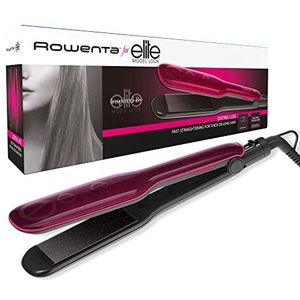 Rowenta Extra Liss SF4112 stijltang met keratine- en toermalijncoating, led-plantur, groot drijvend platensysteem, temperatuurinstelling en automatische uitschakeling, bordeaux