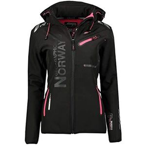 Geographical Norway - REINE BELL - Damesjas - Zwart - Waterdicht, Fleecejack met Capuchon