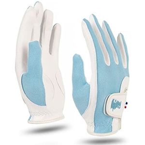 Dameshandschoenen Golfhandschoenen Microfiber Doek Ademend Mesh-doek met gaten op vinger Palm patchbescherming Gegrepen handschoenen Lederen Handschoenen Voor Dames (Color : PUPPY Blue A Pair, Size