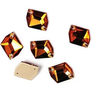 3265 Cosmic All Color Rhinestones GCrystal Naai op stenen Dikke rug Strass jurk Strass voor kleding-Lt Smoked Topaz-13x17mm 16 stuks