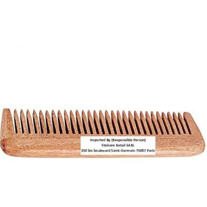 SVATV Handgemaakte neemkam voor het ontwarren van haarkam voor dik, krullend en golvend haar, niet-statisch en milieuvriendelijk Gemaakt in India N-16