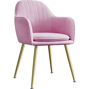 GEIRONV 1 stks fluwelen eetkamerstoel, for woonkamer slaapkamer Keukenstoel met metalen benen Appartement make-up stoel 47 × 44 × 83cm Eetstoelen (Color : Purple)