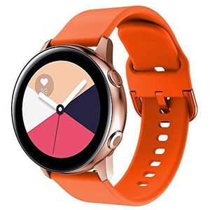 ACTECH Armband voor Samsung Galaxy Watch Active/Active 2/Galaxy Watch 42 mm/Watch 3 41 mm/Huawei Watch 2/GT2 42 mm/Forerunner 245/245M/645/Vivoactive 3, 20 mm siliconen armband, Oranje, Glad