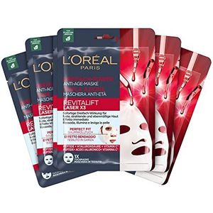 L'Oréal Paris Revitalift Laser Drievoudige Power Anti-Age doekmaskers, 6 stuks