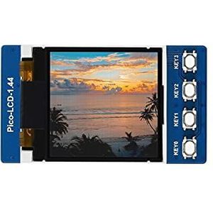1,44 inch lcd-display voor Raspberry Pi Pico, 128 x 128 TFT LCD-scherm, module SPI-interface, geïntegreerde ST7735S driver, compatibel met Raspberry Pi Pico Header