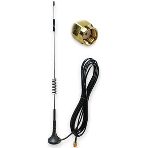 UniteCom Magnetische Mount Spring Whip LoRa 868MHz Antenne. LoRaWAN Flexibele Antenne voor IoT Gateways/Routers. Ondersteunt HNT Mining met Helium Hotspots. SMA/RP-SMA Connectors (RP-SMA mannelijke
