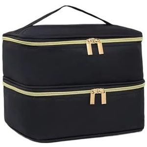 Nageltas Opbergorganizer 30 Flessen Draagbare Dubbellaagse Nagellak Opbergtas Organizer Reizen Essentiële Olie Opbergdoos Multifunctionele Opslag Bagr 18cm* 20cm*30cm, Zwart, Eén maat