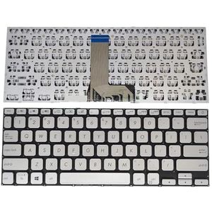 Amerikaans Engels Spaans toetsenbord voor ASUS voor VivoBook X412 S412 D412 F412 A412 X412U UA X412FL S412DK DA SP/ES Spaanse laptoptoetsenborden(US silver)