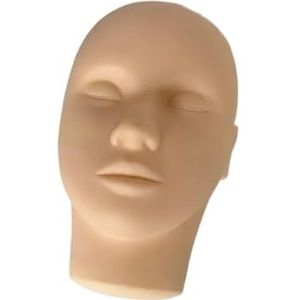 Mannequin Hoofd Hoogwaardige Huidmassage En Make-up Gesloten Ogen Gezichtsmake-up Training for Wimpermake-up Oefening Model(Head with stand)