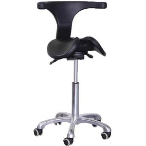 JAVPTAV Zadelstoel, zadelkruk stoel met rugsteun, split seat tandheelkundige rolkruk ergonomische schoonheidsspecialiste kruk stoel voor salon tattoo spa medische tandarts kliniek (A3)