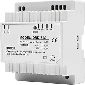 Dubbele uitgang Din-rail gemonteerde schakelende voeding DRD-30/60/100/120W 5V 12V 24V schakelende voeding AC100-240V-AC (Color : DRD-60B 5V3A 24V1.8A)