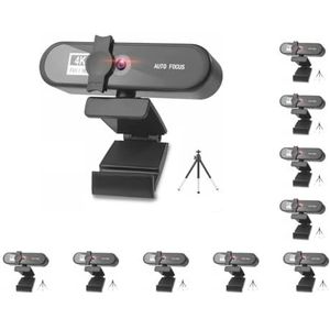 Mealoodiousmusea 10 set Computer Webcam Auto-focusing HD USB Online Verstelbare PC Camera met Microfoon Bedrade Vervanging Externe Web Cam Camcorder Zwart 4 K
