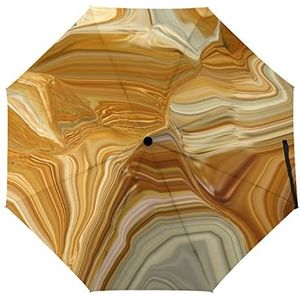 Mineraal, Gekleurd Marmer met Nacre Compacte Automatische Reis Paraplu Winddicht Opvouwbare Paraplu Grote Regen Paraplu Handleiding