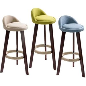 Barkrukken, 24-inch Barkrukken Set Van 3, Massief Houten Poten, Barstoelen Met Lage Rugleuning, Touwvoetsteunen, For Keuken, Lounge, Bar, Kantoor En Meer (Size : Sitting Height-60cm, Color : Style5