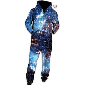 Morbuy - Unisex Onesie - Blauwe Ster - Hoodie - Volwassen 3D Print Jumpsuit