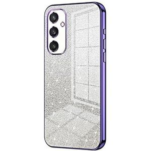 Telefoonbescherming Compatible with Samsung Galaxy S24 Plus Case,Clear Glitter Electroplating Hybrid Protective Phone Cover,Slim Transparent Anti-Scratch Shock Absorption TPU Bumper Case for S24 Plus