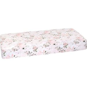 Posh Peanut Hoeslaken, zachte viscose van bamboestof, standaard wieg en peutermatrassen 132 x 71 cm (vintage roze roos)