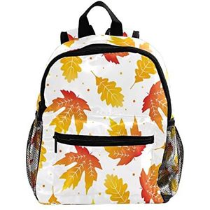 Aquarel Geel Herfst Esdoorn Bladeren Patroon Leuke Mode Mini Rugzak Pack Bag, Meerkleurig, 25.4x10x30 CM/10x4x12 in, Rugzak Rugzakken