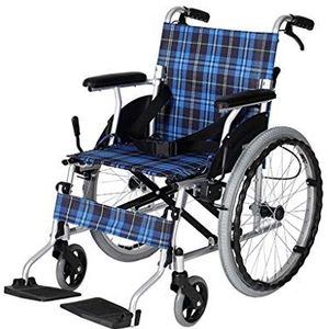 Rolstoelen Opklapbaar Aluminium Zelfrijdend Lichtgewicht Opvouwbaar met loopremmen Armleuning Veiligheidsgordels 20-inch massieve banden