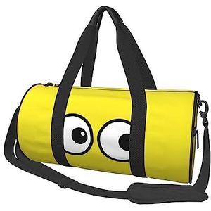 Cartoon ogen Ronde Gym Bag Grote capaciteit Travel Duffle Bag, duurzame Ronde Reizen Sport Tassen, Zwart, One Size, Zwart, Eén maat