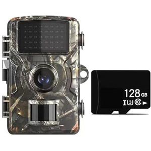 128GB Jacht Trail Camera Wildlife Camera Nachtzicht Bewegingsgeactiveerde Outdoor Boscamera Trigger Wildlife Scouting Camera Duidelijk Eenvoudig(Camera With 128GB TF)