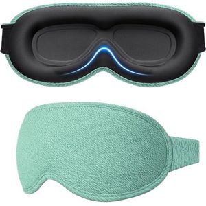 3D slaapmasker, blokkering, licht, slaapmasker voor oog, zacht oogmasker voor reizen, oogmasker, nachtmasker, ademend, blinddoek (type C-groen)