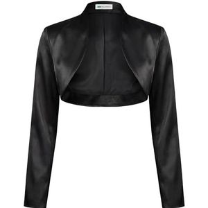 Bolerose Formeel Lang Mouw Satijn Bolero Shrug (Zwart, S)